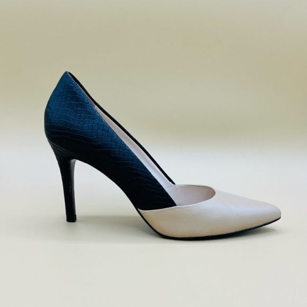 Audrey Brooke Black Beige Leather Pumps Size 6